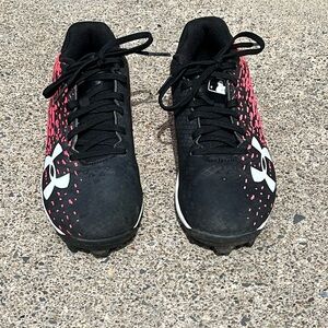 Girls softball cleats pink/black/white